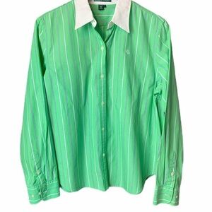 Ralph Lauren Green/White Stripe Sz L